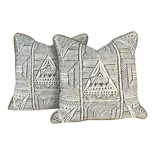 Fortuny "Mayan" Square Pillows - a Pair For Sale