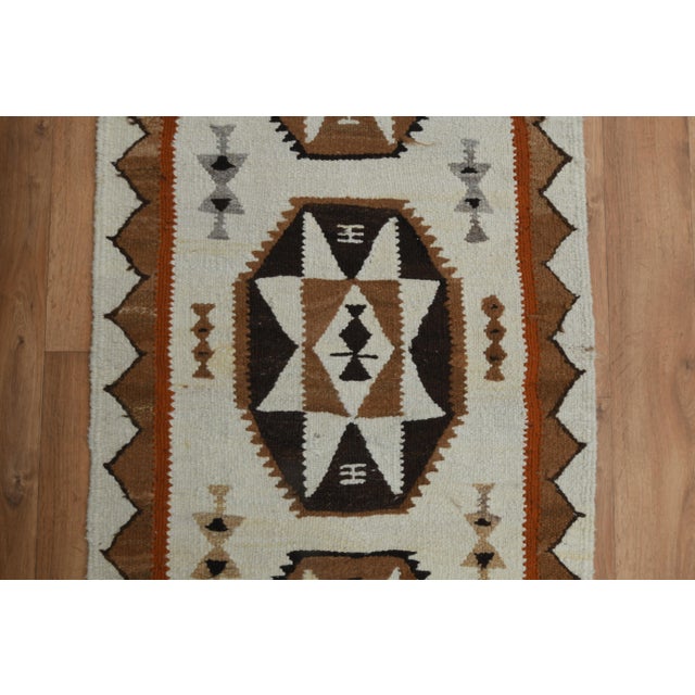 1970s 1970s Vintage Turkish Oushak Handmade Wool Cotton Beige Runner Rug For Sale - Image 5 of 11