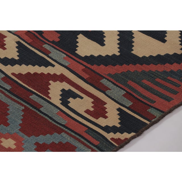 Tribal Vintage Persian Kilim, Tribal Runner Rug With Ancient Motifs - Rug & Kilim For Sale - Image 3 of 7