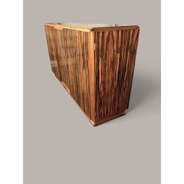 Wood Art Deco Dining Room Set in Makassar Ebony, 1930, Set of 3 For Sale - Image 7 of 18