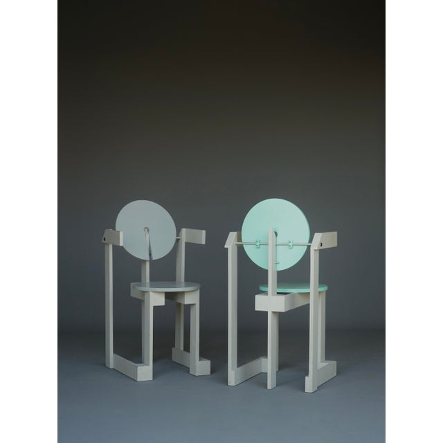 A very rare pair of chairs by the Dutch designer Henk Lampe. These chairs are a fine example of late 1970s Dutch post...