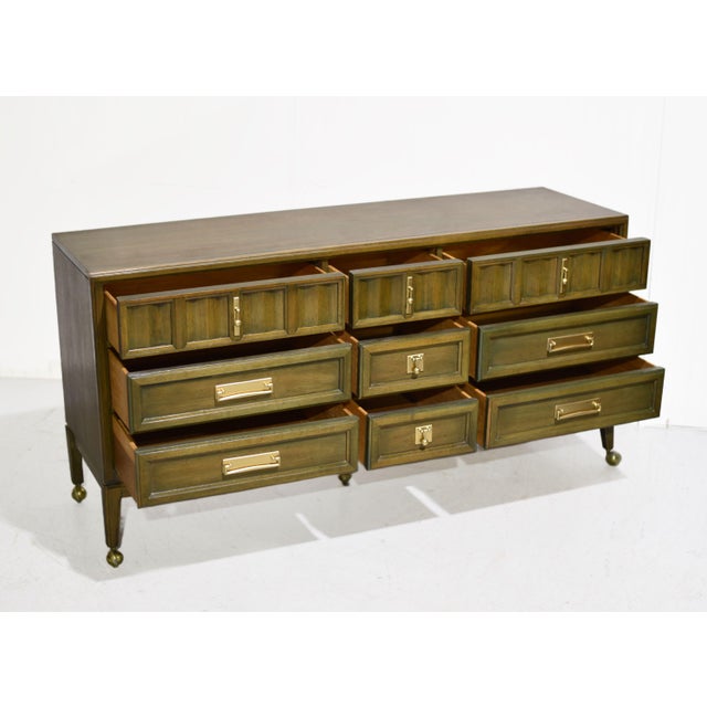 Wood Paint to Order Mid Century Modern Nine-Drawer Dresser by Stanley Furniture For Sale - Image 7 of 12