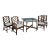 Boho Chic Chippendale Style Rattan Dining Set - 5 Pieces For Sale