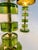 Aqua Italian Green Emerald Murano Glass Discs and Brass Lamps with Black Lampshades, 2000s, Set of 2 For Sale - Image 8 of 15