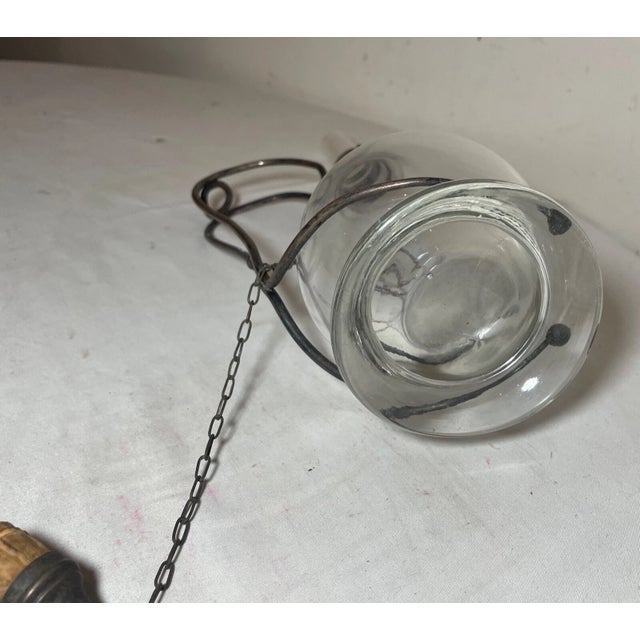 Antique 1800s Handmade Bronze Hand Blown Glass Wine Claret Decanter Egypt Snake For Sale - Image 9 of 12