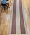 Vintage American Rag Runner, Handwoven Stripe Pattern, Tan, Green & Magenta, 3x13 For Sale - Image 11 of 13