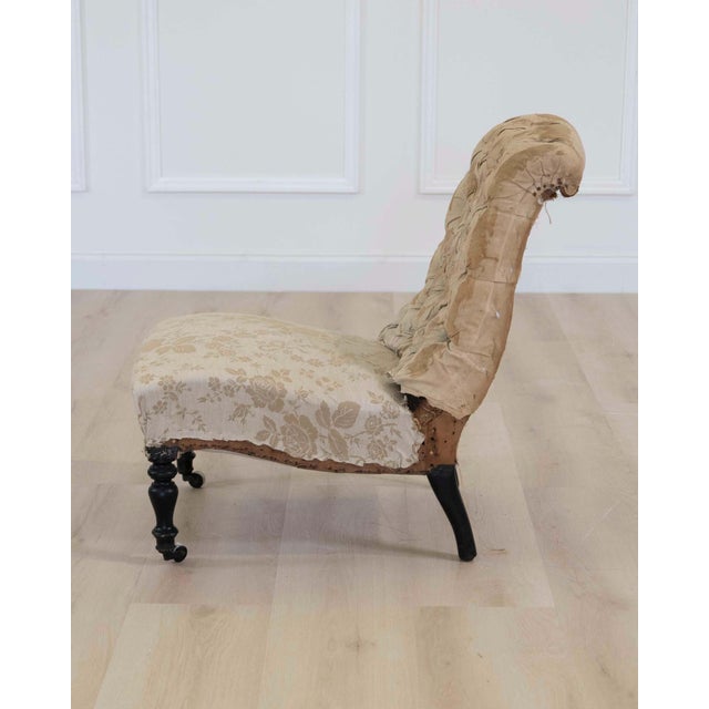 19th Century 19th Century French Slipper Chair, Ready to Upholster For Sale - Image 5 of 8