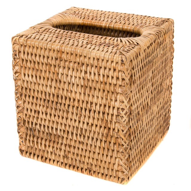 Artifacts Rattan Column Tissue Box For Sale