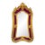 French Rococo Gold Leaf Mirror With Burgundy Velvet & Ornate Gilded Frame For Sale