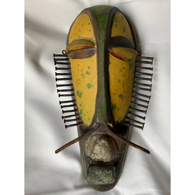 Alvino Bagni Italian Pottery Tribal Mask Sculpture For Sale - Image 13 of 13