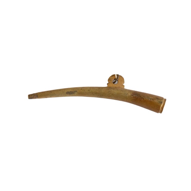 Brass Vintage African Decorative Bronze Horn For Sale - Image 8 of 8