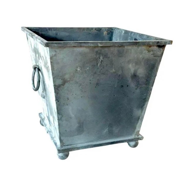 Pair of Neoclassical Metal Planters For Sale - Image 4 of 8