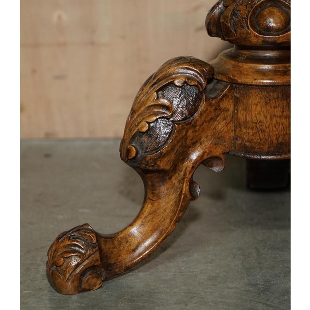 Brown Antique Victorian Brown Leather Chesterfield Height Adjustable Piano Stool, 1880 For Sale - Image 8 of 17