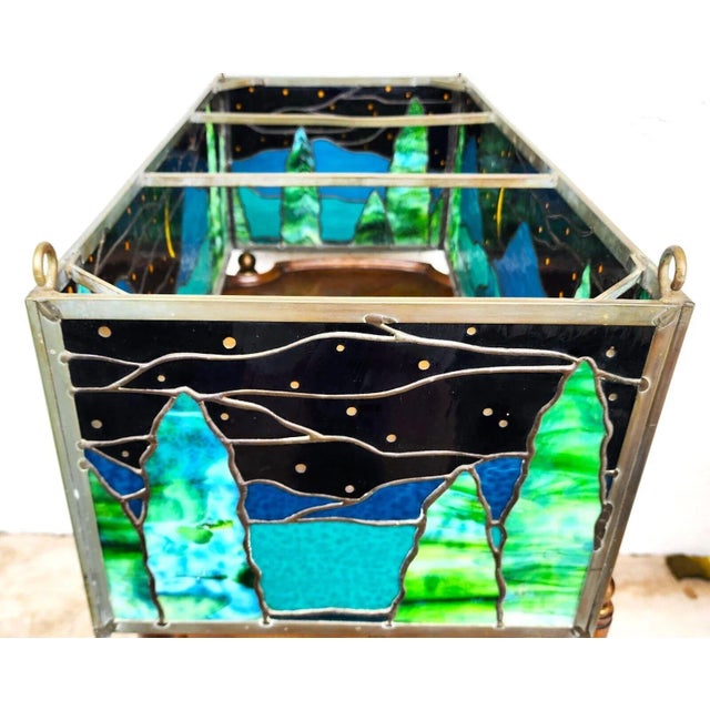 Stained Glass Hanging Ceiling Light Box Custom Made Chairish