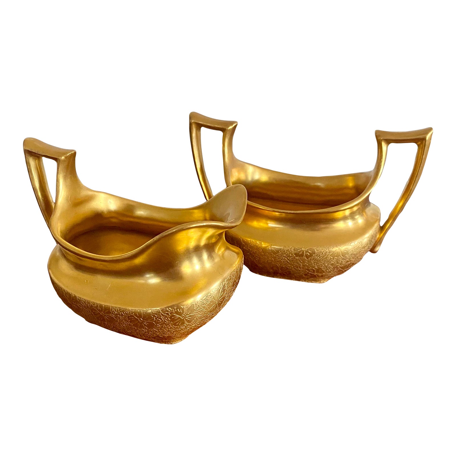 Early 20th Century Art Deco Gold Encrusted Hutschenreuther Porcelain