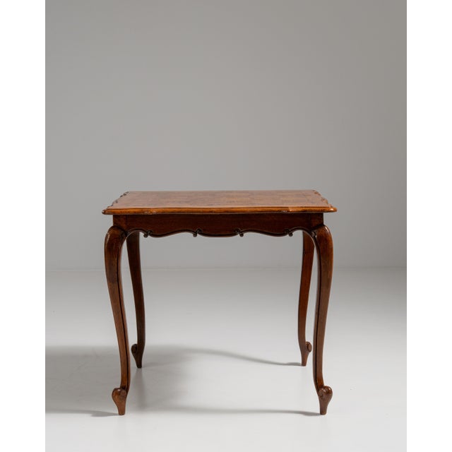 19th Century 19th Century French Chestnut Brown Louis XV Oak Side Table For Sale - Image 5 of 15