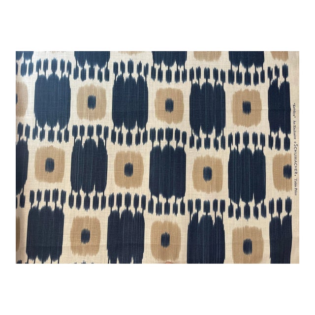 Schumacher Kandira Fabric Indigo Blue For Sale