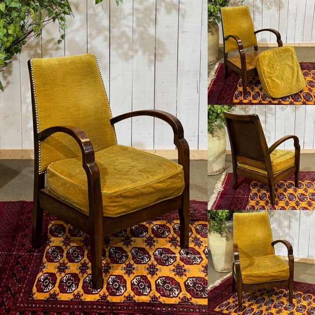 English bridge chair in beech from the 1950s - W=56cm D=64cm H=84cm HA=40cm