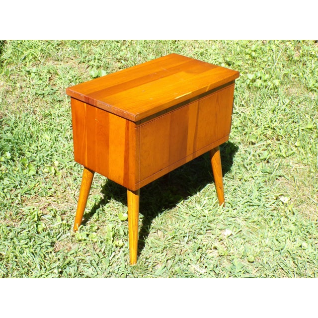 Vintage Mid Century Sewing Stand End Table Nightstand For Sale - Image 9 of 14
