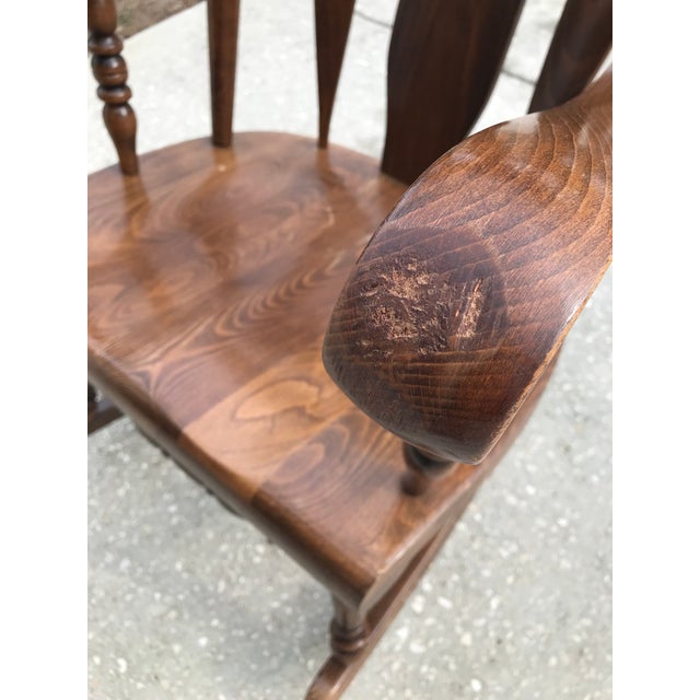 Wood Large Mid-Century Victorian Rocker For Sale - Image 7 of 12