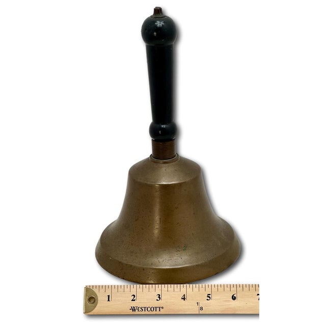 Very Large Size Authentic Antique Late 19th Century American Brass Schoolhouse Bell - 11 Inches Tall For Sale - Image 17 of 18