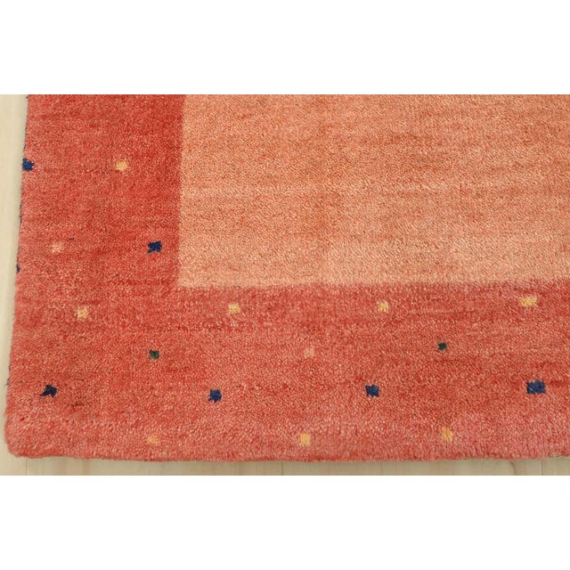 Gabbeh Rug 2’5” X 4’5” Orange Wool Contemporary Hand-Knotted Carpet For Sale - Image 10 of 13