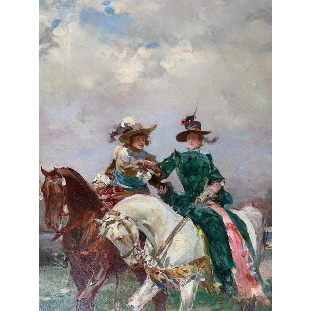 Oil Painting On Canvas Ludovico Marchetti (1853-1909) 19th Century For Sale - Image 4 of 5
