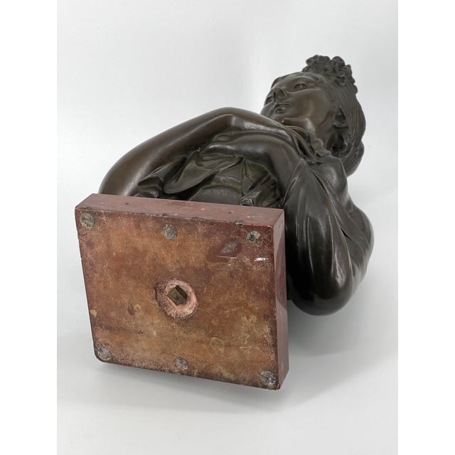 J. Petermann , Bust Madame Récamier, 1800s, Bronze and Marble For Sale - Image 9 of 13
