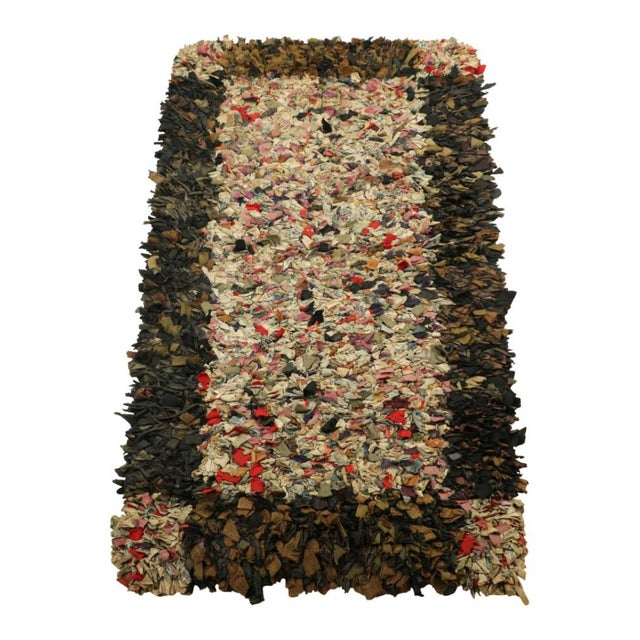 1920s Antique Hooked Rug With Abstract Multicolor Patterns | Rug & Kilim For Sale - Image 5 of 7