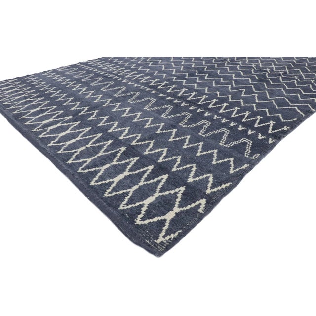 53452 Modern Turkish Moroccan Rug, 06'02 x 09'06. Harmonious and bold, this modern Moroccan area rug evokes the spirited...