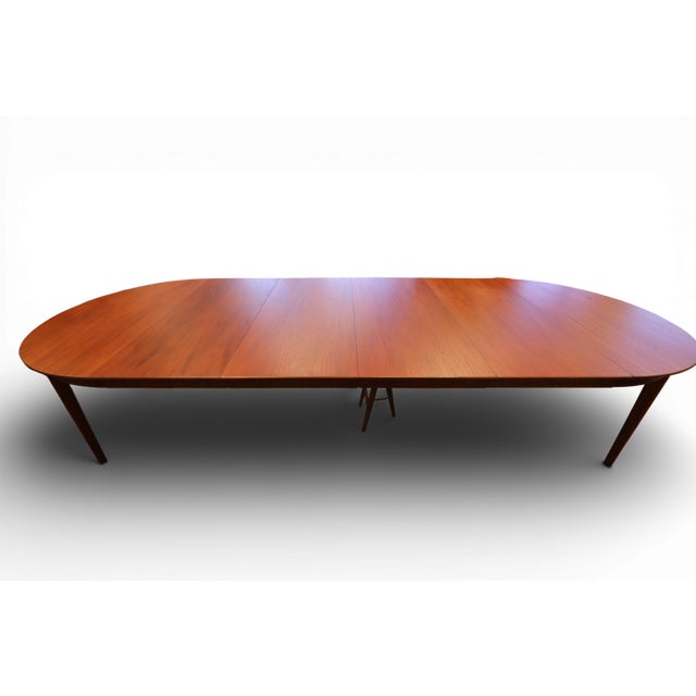 Veneered Teak Dining Table with Extension Leaves by Henning Kjærnulf for Sorø Stolefabrik, Denmark, 1960s For Sale - Image 18 of 18
