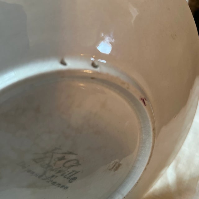 Ceramic Circa 1900s French K & G Luneville Hanging Pear Plate For Sale - Image 7 of 9