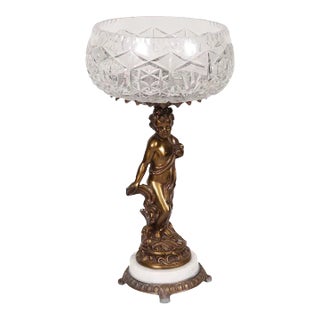 Bronze Plated Figural Compotier For Sale