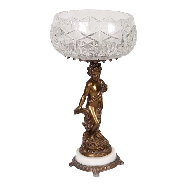 Bronze Plated Figural Compotier For Sale