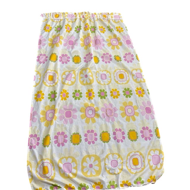 Boho Chic Vintage Upcycled Hippie Curtain 50 Wide X 62 Length One Panel Only Door Curtain For Sale - Image 3 of 3