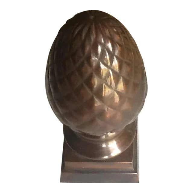 Brown Metallic Artichoke Finial Bookshelf Sculpture For Sale