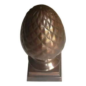 Brown Metallic Artichoke Finial Bookshelf Sculpture
