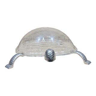 1970s Arthur Court Turtle Dome Serving Tray Lucite Aluminum For Sale