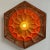 German Orange Hex-Shaped Ceramic Wall Lights, 1970, Set of 2 For Sale - Image 3 of 10