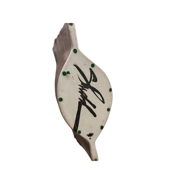 Traditional Signed Vintage Envelope Shaped Studio Pottery Vase 80s-90s For Sale - Image 3 of 5