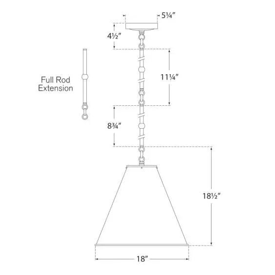 Visual Comfort Thomas O'Brien for Visual Comfort Signature Goodman Medium Hanging Light in Bronze & Hand-Rubbed Antique Brass with Hand-Rubbed Antique Brass Shade For Sale - Image 4 of 4