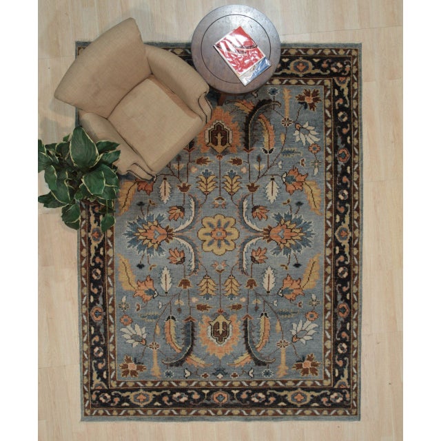 9x12 Ashford Gray Floral Traditional Hand Knotted Wool Carpet Rug For Sale In New York - Image 6 of 6