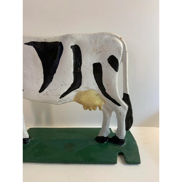 1960s Vintage 1960s Cast Iron Cow Doorstop For Sale - Image 5 of 10