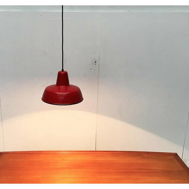 Mid-Century German Enamel Pendant Lamp from Kaiser Idell / Kaiser Leuchten, 1960s For Sale - Image 10 of 18