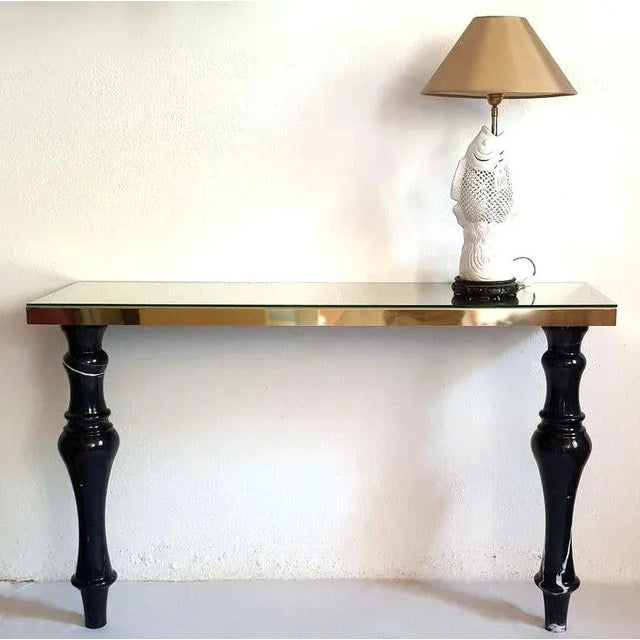 Large Mid-Century Modern console table, Italy, Carrara area in Italy, circa 1980s. The vintage console table is made of...