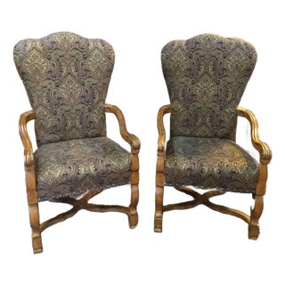 2 Stanley Furniture Upholstered Arm Chairs For Sale