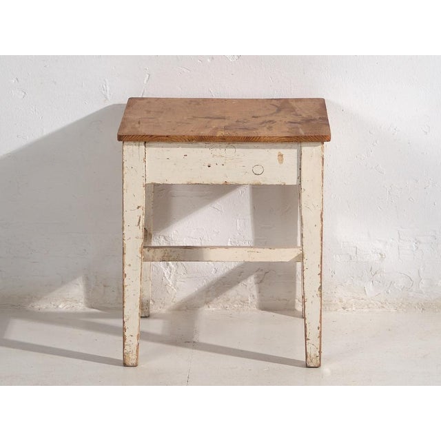 Vintage White Wooden Side Table, 1920 For Sale - Image 6 of 9