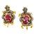 Bochic “Orient” Ruby & Sapphires Turtle Earrings Set 18k Gold & Silver - 2 Pieces For Sale