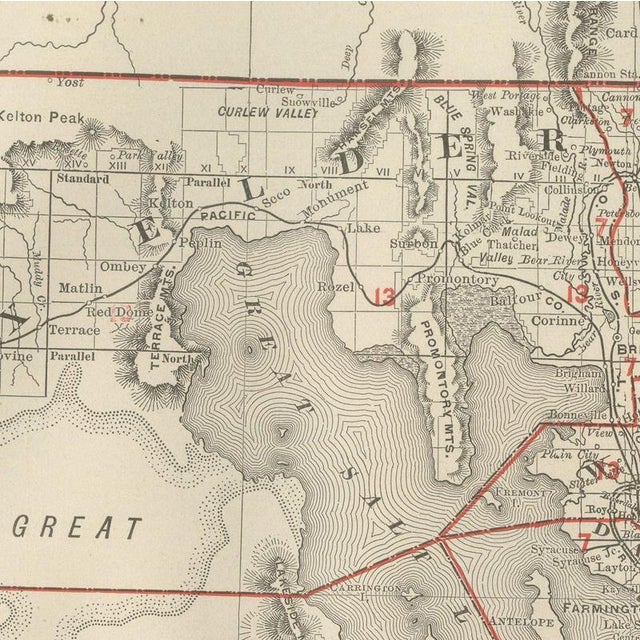 Antique Map of Utah The Beehive State by Ran McNally, 1899 For Sale - Image 4 of 12