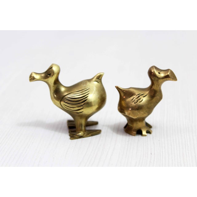 1970s Modernist Brass Dodo Figures, 1970s, Set of 2 For Sale - Image 5 of 9